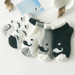 Lot de 5 paires de chaussettes pour bébé motifs moustache