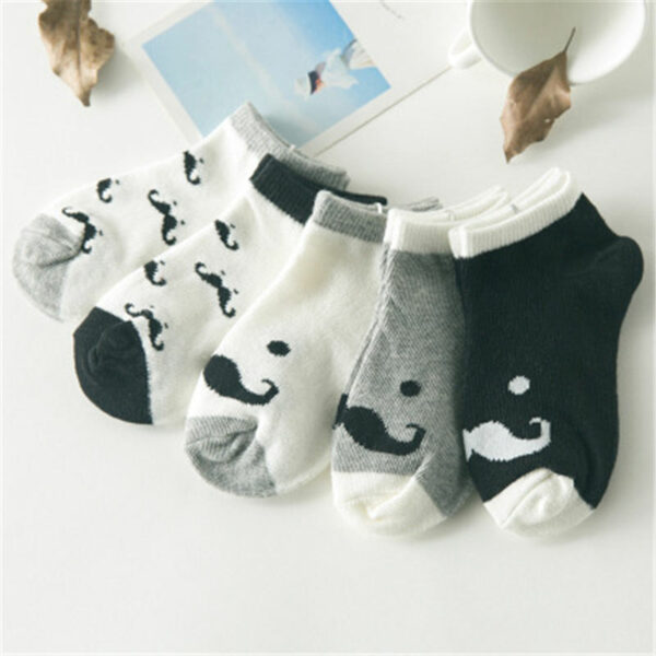 Lot de 5 paires de chaussettes pour bébé motifs moustache