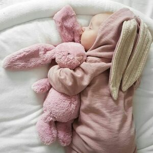 Barboteuse en polaire pour bébé avec oreilles de lapin