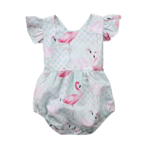 Barboteuse bébé fille robe flamant rose