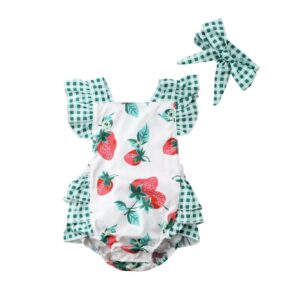 Barboteuse bébé fille robe de fraises