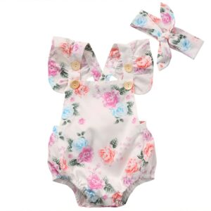 Barboteuse bébé fille robe fleurie