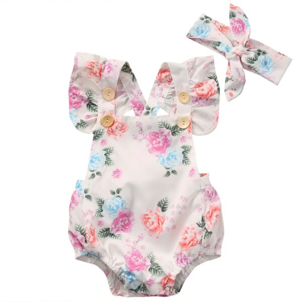 Barboteuse bébé fille robe fleurie