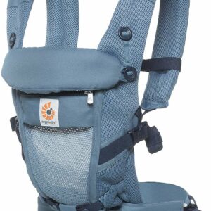 Ergobaby Porte Bebe pour Nouveau-né Ergonomique et Physiologique, Bleu Oxford Respirant Adapt 3-Positions, Dorsale et Ventral