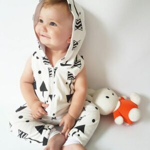 Barboteuse indienne manches courtes à capuche