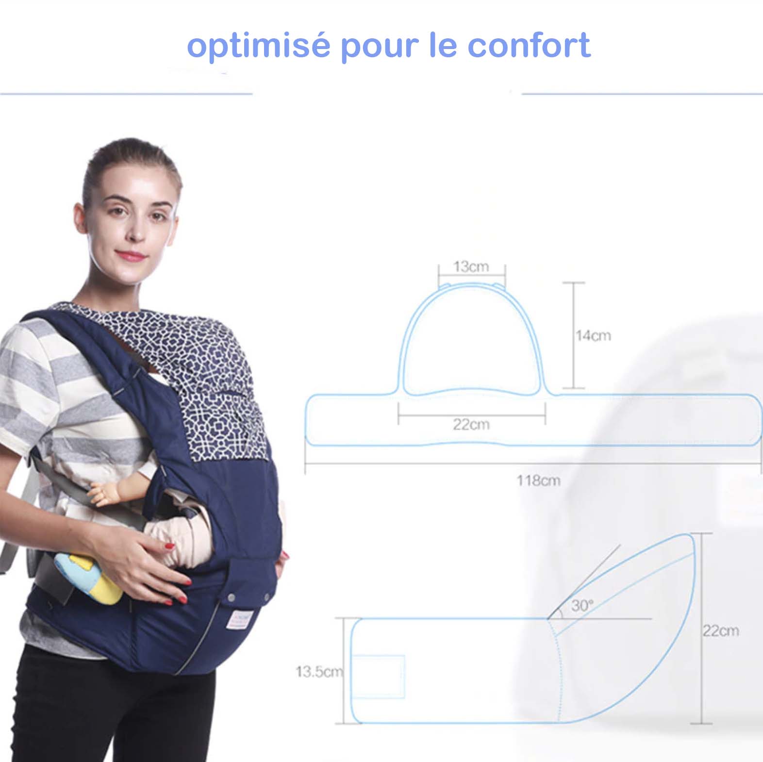 Porte-bébé physiologique respirant évolutif – Image 5