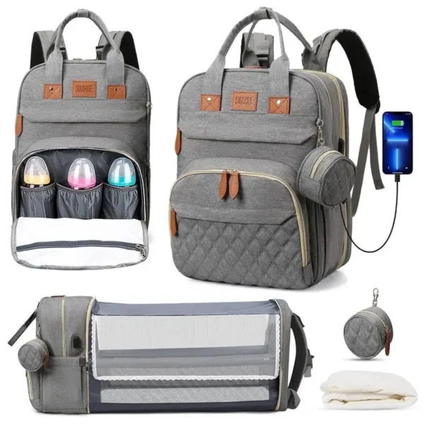 Sac à langer 3 en 1 avec lit pliable