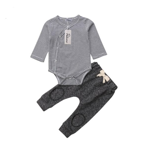 Barboteuse ensemble à rayures automne hiver pour garçon
